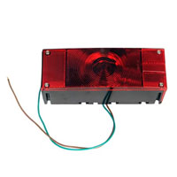 (image for) Marine Trailer Stop/Turn/Tail Light Incandescent 8" Rectangular 2 Bub Waterproof Right Hand Red Dexter/Redneck #ST-16RB