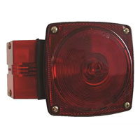 (image for) Trailer Stop/Turn/Tail Light With License Plate Light Incandescent 4.5" Square Standard Left Hand Red Dexter/Redneck #ST-3RB