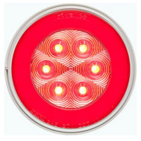 (image for) Trailer Stop/Turn/Tail Light Only LED 4'' Round 21 Diode Red Glolight Dexter/Redneck #STL-101RCB