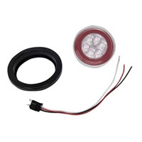 (image for) Trailer Stop/Turn/Tail Light Kit 4'' Round Glolight Clear Lens Dexter/Redneck #STL-101RCBK