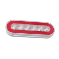 (image for) Trailer Stop/Turn/Tail Light Only LED 6'' Oval 22 Diode Glolight Red/Clear Dexter/Redneck #STL-111RCB