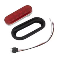 (image for) Trailer Stop/Turn/Tail Light Kit LED 6'' Oval 6 Bulb Red Fleetcount Dexter/Redneck #STL-12RBK