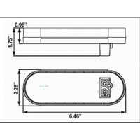 (image for) Trailer Stop/Turn/Tail Light Kit LED 6'' Oval 6 Bulb Red Fleetcount Dexter/Redneck #STL-12RBK