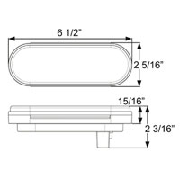 (image for) Trailer Park/Turn Light LED 6'' Oval Amber Micro-Flex Dexter/Redneck #STL-22AB