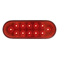 (image for) Trailer Stop/Turn/Tail Light LED 6'' Oval Red Micro-Flex Dexter/Redneck #STL-22RB