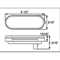 (image for) Trailer Stop/Turn/Tail Light LED 6'' Oval Red Micro-Flex Dexter/Redneck #STL-22RB