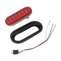 (image for) Trailer Stop/Turn/Tail Light Kit 6'' Oval 12 Bulb Micro-Flex Dexter/Redneck #STL-22RBK