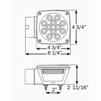 (image for) Trailer Stop/Turn/Tail Light Only LED 4.75 Square 21 Diode Standard Left Hand Red Dexter/Redneck #STL-3RB