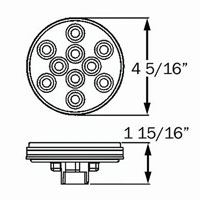 (image for) Trailer Park/Turn Light Kit LED 4'' Round Amber 10 Diode Standard Dexter/Redneck #STL-43ABK