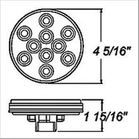 (image for) Trailer Stop/Turn/Tail Light LED 4'' Round Red Standard Dexter/Redneck #STL-43RB