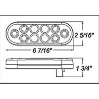 (image for) Trailer Stop/Turn/Tail Light Kit LED 6'' 10 Bulb Oval Standard Dexter/Redneck #STL-72RBK