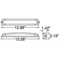 (image for) Trailer Stop/Turn/Tail Bar Light LED 12.88" Red Thinline Dexter/Redneck #STL-76RB