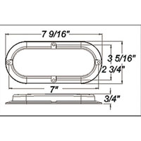 (image for) Trailer Stop/Turn/Tail Light Only LED 6'' Oval 10 Diode Red Standard Dexter/Redneck #STL-78RB