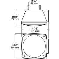 (image for) Trailer Stop/Turn/Tail Light Only LED 4.75" Square 11 Diode Red Standard Right Hand Dexter/Redneck #STL-8RB