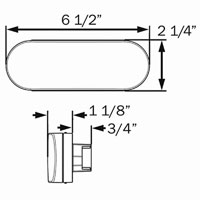 (image for) Trailer Stop/Turn/Tail Light LED 1 Diode 6'' Oval Red One Series Dexter/Redneck #STL002RB