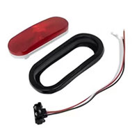 (image for) Trailer Stop/Turn/Tail Light Kit LED 6'' Oval 1 Bulb One Series Dexter/Redneck #STL002RBK