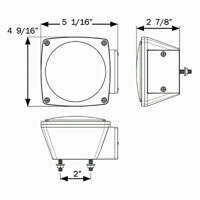 (image for) Trailer Stop/Turn/Tail Light LED 1 Diode Square Right Hand Red Dexter/Redneck #STL008RB