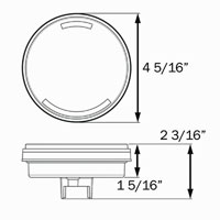 (image for) Trailer Park/Turn Light Only LED 4'' Round Amber/Clear GloLight Dexter/Redneck #STL101ACB