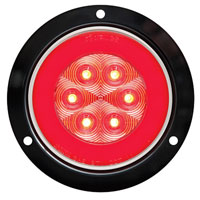 (image for) Trailer Stop/Turn/Tail Light Only LED 4" Round 21 Diode Red Glolight Dexter/Redneck #STL101RFB