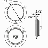 (image for) Trailer Stop/Turn/Tail Light Only LED 4" Round 21 Diode Red Glolight Dexter/Redneck #STL101RFB