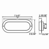 (image for) Trailer Stop/Turn/Tail Light Only LED 6'' Oval 22 Diode Red Glolight Dexter/Redneck #STL111RFB