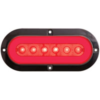 (image for) Trailer Stop/Turn/Tail Light Kit LED 6'' Oval 22 Diode Red Glolight Dexter/Redneck #STL111RFBK