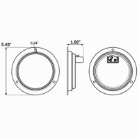 (image for) Trailer Stop/Turn/Tail Light Kit LED 4" Round Standard Red Dexter/Redneck #STL13RFBK