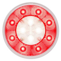 (image for) Trailer Stop/Turn/Tail/Backup Light LED 16 Diode 4'' Round Red Fusion Dexter/Redneck #STL201RB