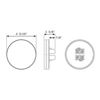 (image for) Trailer Stop/Turn/Tail/Backup Light LED 16 Diode 4'' Round Red Fusion Dexter/Redneck #STL201RB