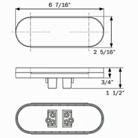 (image for) Trailer Stop/Turn/Tail/Bkup Light Kit LED 6'' Oval 16 Bulb Red Fusion Dexter/Redneck #STL211RBK