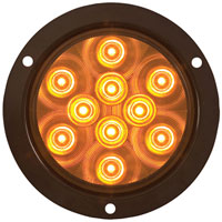 (image for) Trailer Park/Turn Light Kit LED 4'' Round Amber Flange Mount Standard Dexter/Redneck #STL42ABK