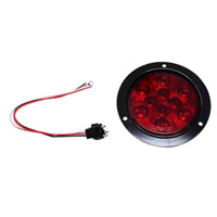 (image for) Trailer Stop/Turn/Tail Light Kit LED 4" Round 10 Bulb Standard Red Dexter/Redneck #STL42RBK