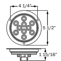 (image for) Trailer Stop/Turn/Tail Light Kit LED 4" Round 10 Bulb Standard Red Dexter/Redneck #STL42RBK