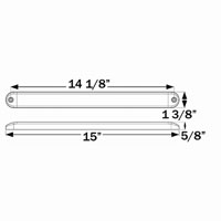 (image for) Trailer Stop/Turn/Tail Light Only Led 14.25" Oblong 15 Diode Red Thinline Dexter/Redneck #STL69RB