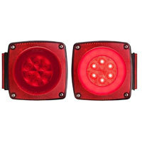 (image for) Trailer Stop/Tail/Turn Light Kit LED 5" Oval Red Stud Mount Dexter/Redneck #TLL190RK