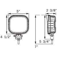 (image for) Tractor Work Light LED Flood Beam 4" X 6" Rectangular 9 Diode Dexter/Redneck #TLL46CFB