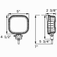 (image for) Tractor Square Work Light LED Trapezoidal Beam Dexter/Redneck #TLL46TB