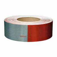 (image for) Trailer Oralite Conspicuity Tape 6" Red X 6" White 150' Roll Kisscut Dexter/Redneck #V825649KC
