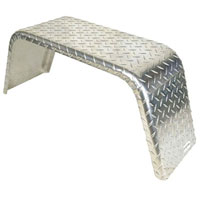 (image for) Trailer Fender Jeep Square Break Single Axle Aluminum Tread Plate 16" Tire 10" Wide Dexter/Redneck #2605-3AT