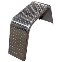 (image for) Jeep Square Break Single Axle Aluminum Tread Plate Trailer Fender 13-15" Tire Dexter/Redneck #2607-3AT-080