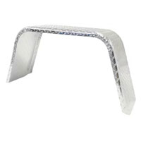 (image for) Trailer Fender Jeep Square Break Single Axle Aluminum Tread Plate 16" Tire 16.5" Tall Dexter/Redneck #2607-3AT