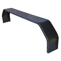 (image for) Trailer Fender Jeep Double Square Brake Straight Tandem Axle Steel Tread Plate 18" Tall Dexter/Redneck #2654-14T