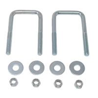 (image for) Square U-Bolt, Nut & Washer 7/16 X 4" Zinc Pkg Of 2 Dexter/Redneck #HW04-050