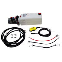 (image for) Trailer Powerhoist 12V KTI Hydraulic Double Acting Pump 8 QT 2 Button Manual Override Dexter/Redneck #DC-45400