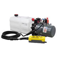 (image for) Trailer Powerhoist 12V KTI Hydraulic Double Acting Pump 6 QT 3 Button Dexter/Redneck #DC-4747