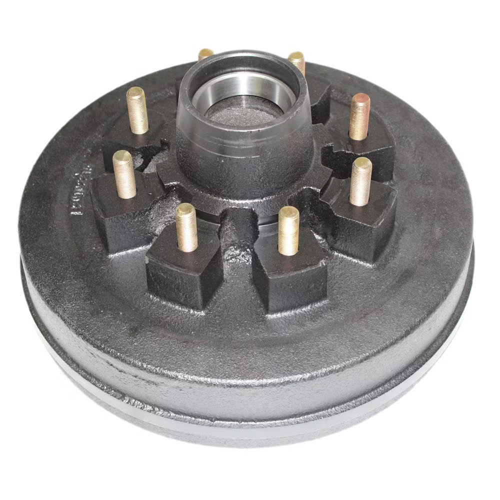(image for) Trailer Hub/Drum With Races & Studs 8 Bolt On 6.5" #42 Spindle 2 1/4" Seal 12" X 2" Drum 5.2-7k Axle Dexter #42866