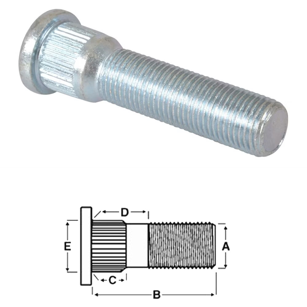 (image for) Trailer Drive In Wheel Stud 1/2"-20 x 2.24" Dexter/Redneck #7-150