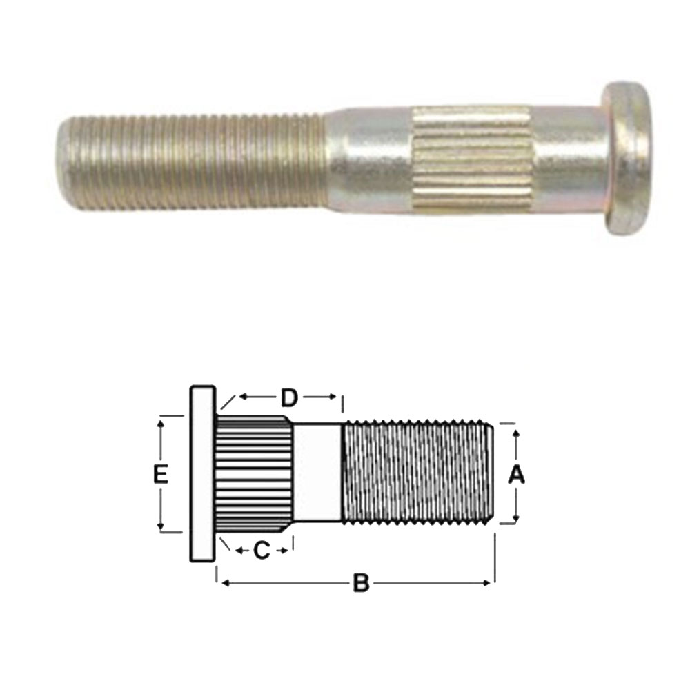 (image for) Trailer Drive In Wheel Stud 1/2-20 X 2.70'' Zinc Dexter/Redneck #7-262-1
