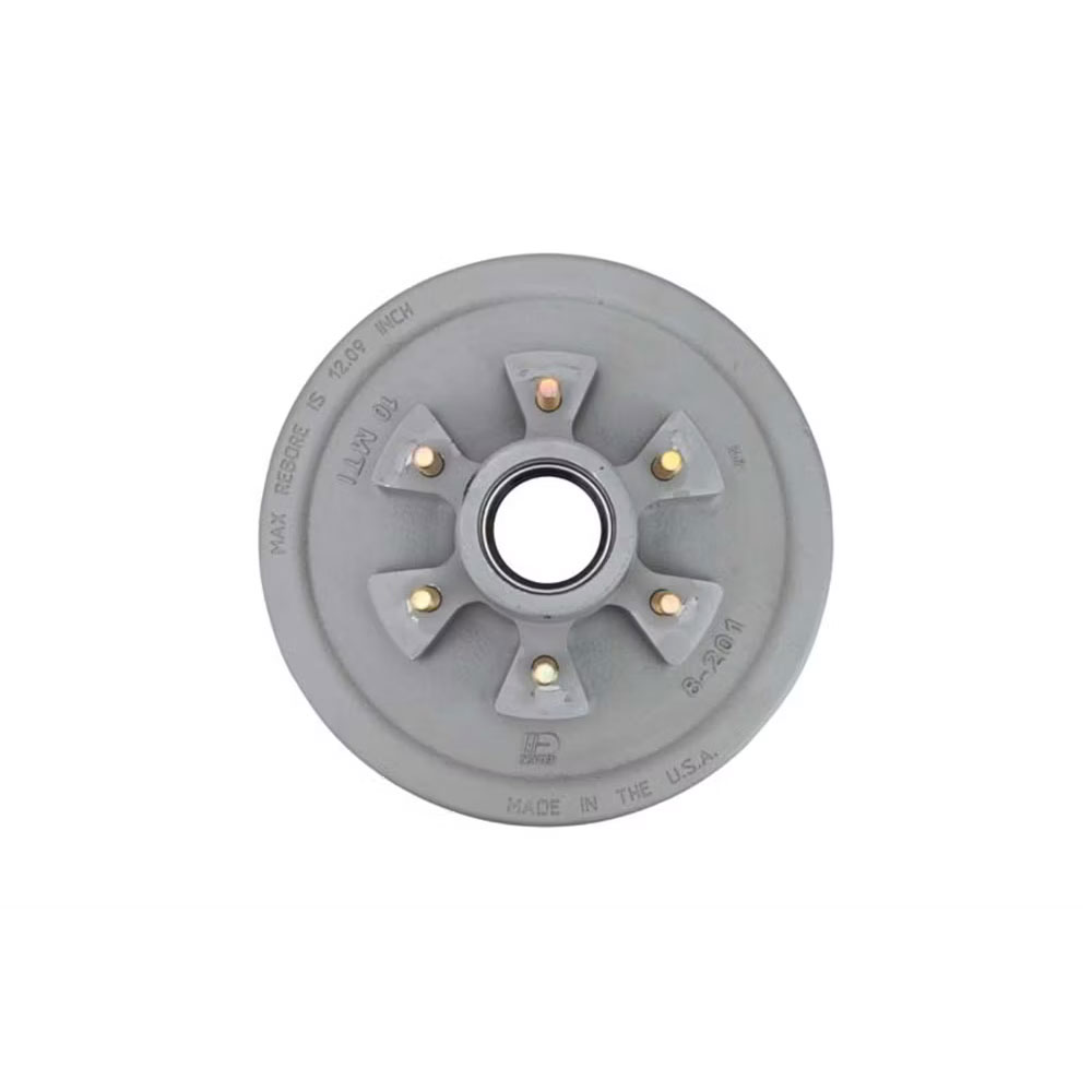 (image for) Marine Hub/Drum With Races & Studs 6 Bolt On 5.5" #42 Spindle 12" X 2" Drum 2 1/4" Seal 6k Axle Dexter #8-201-51
