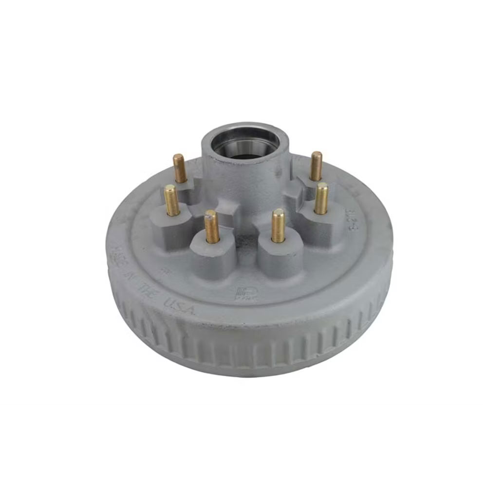 (image for) Marine Trailer Hub/Drum With Races & Studs 8 Bolt On 6.5" #42 Spindle 12" X 2" Drum 5.2-7k Axle Dexter #8-219-50